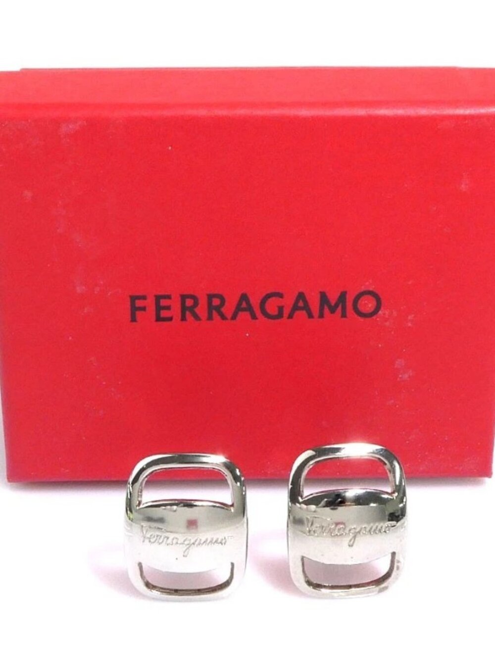 Salvatore Ferragamo Vara Earrings Silver Metal